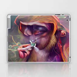 Purple Monkey Smoking Weed Laptop Skin