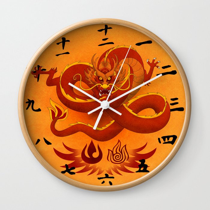 Avatar The Last Airbender Fire Clock Face Wall Clock By Artofsara