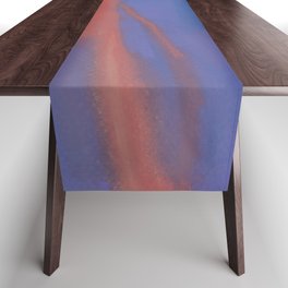 Iridescent Beauty Abstract Pastel Drawing of Mountains beneath a Sunset Table Runner