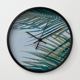 tropical palm leaves x Wall Clock