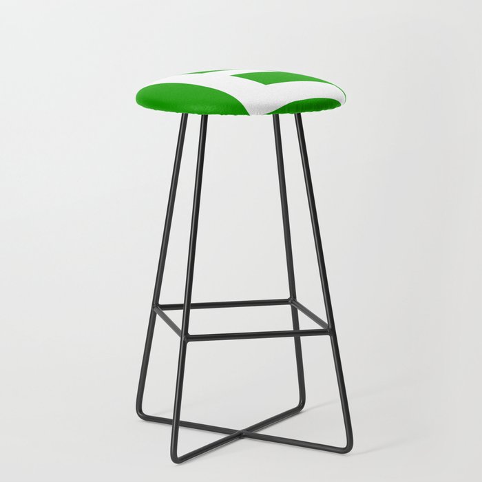 Letter E (White & Green) Bar Stool