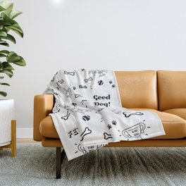 Good Dog - Dog Themed Pattern Throw Blanket