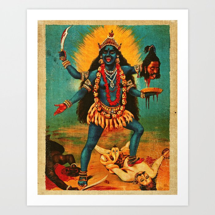 Kali Goddess Hindu art Art Print