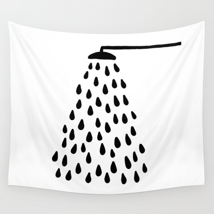 Shower drops with feucet on the right side Wall Tapestry