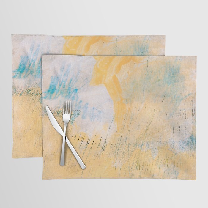 golden yellow | abstract gestural painting Placemat