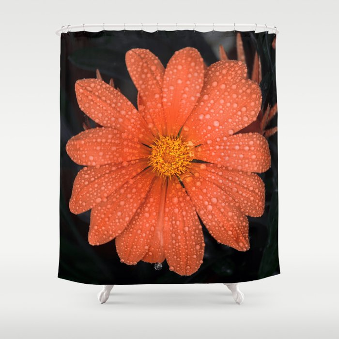 Orange Flower Shower Curtain