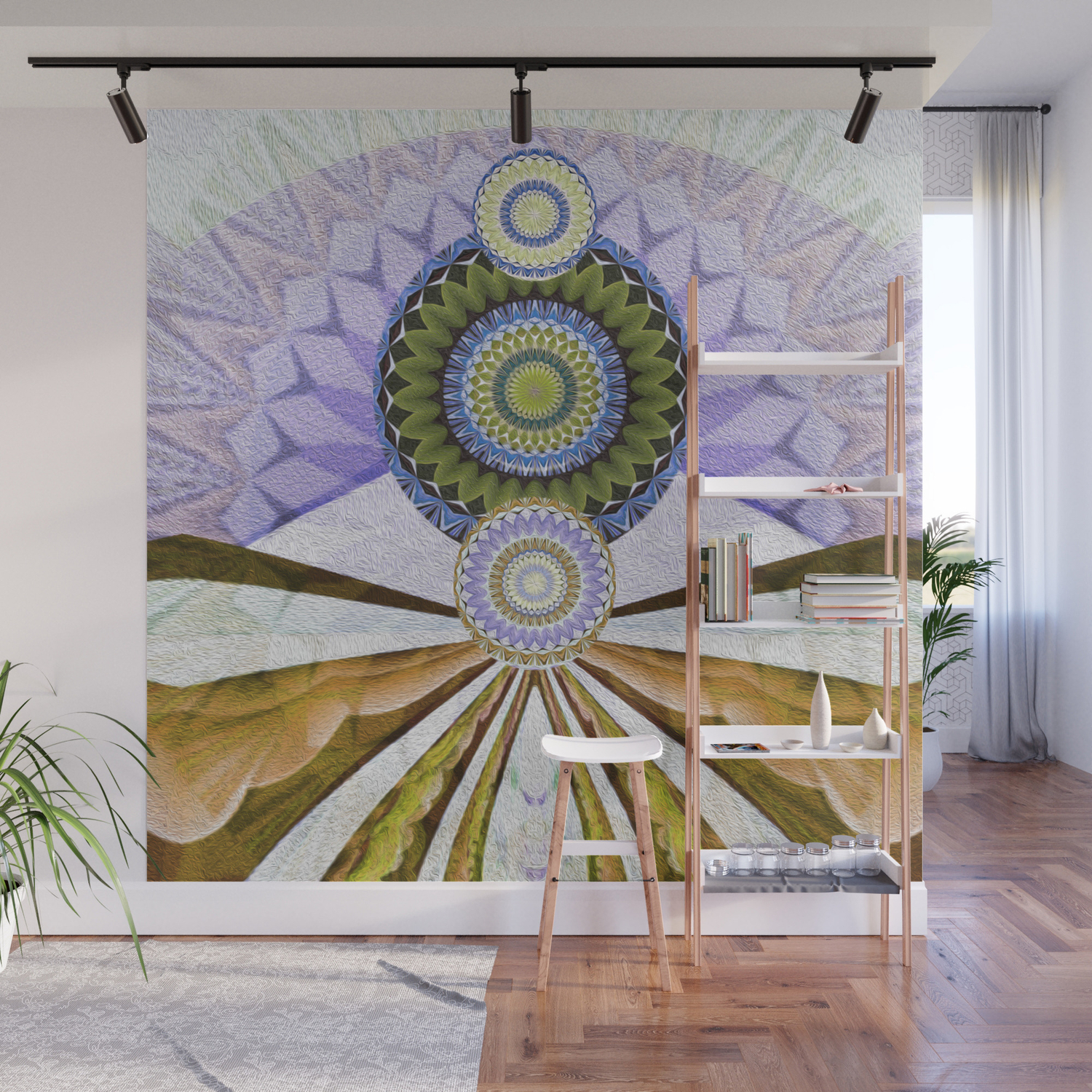 Majestic Earthscape Oil Painted Abstract Psychedelica Wall Mural