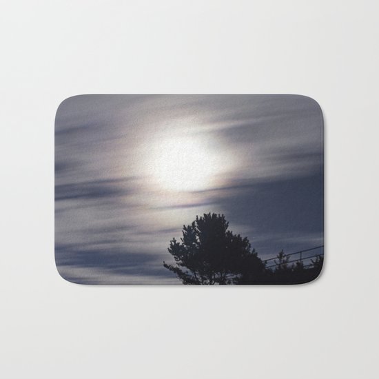 Full moon and clouds Bath Mat