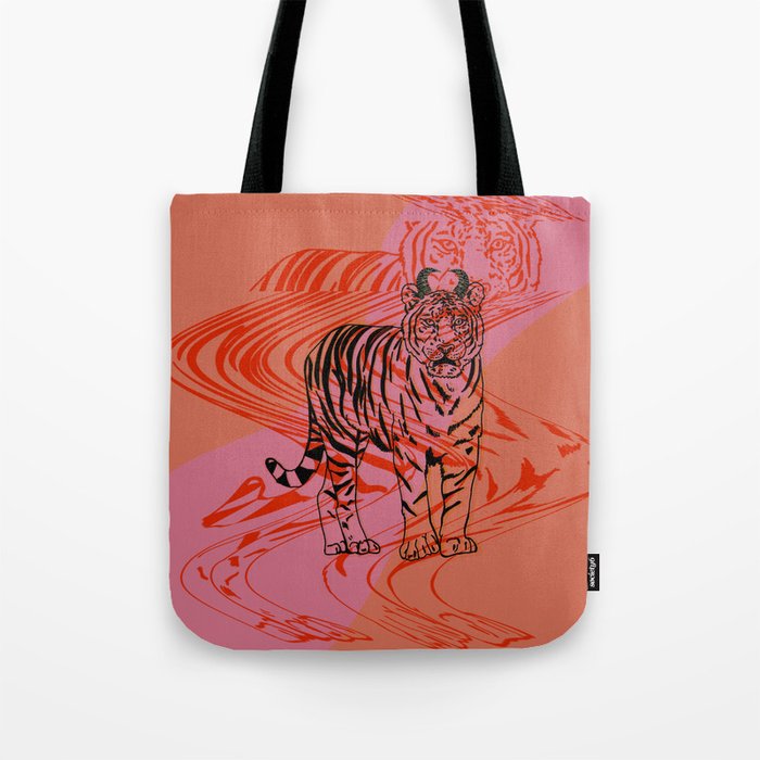 Tiger Glitch Tote Bag