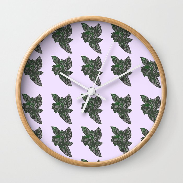 Calathea Sanderiana Plant Wall Clock