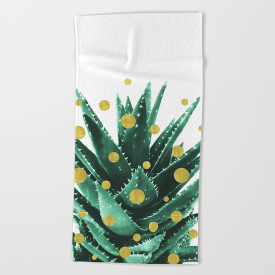 Christmas Succulent Beach Towel