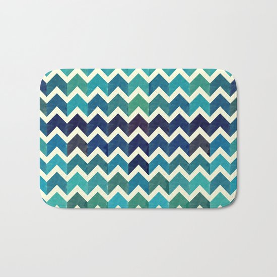 Colorful Chevron Pattern V Bath Mat