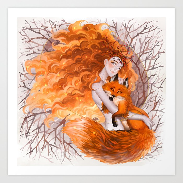 Fox Spirit Art Print by Luluko | Society6