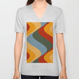 Retro waves V Neck T Shirt