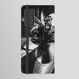 Autumn Fall in Central Park Bow Bridge in New York City black and white Android Wallet Case