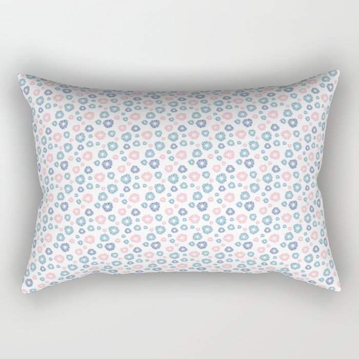 Pink and Blue Fireworks Rectangular Pillow