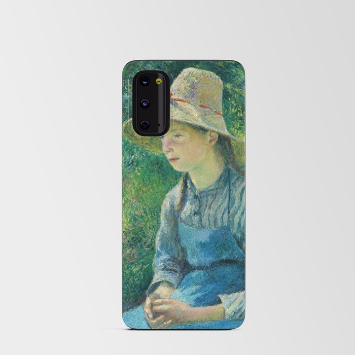 Peasant Girl with a Straw Hat, 1881 by Camille Pissarro Android Card Case