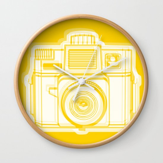 I Still Shoot Film Holga Logo - Reversed Yellow Wall Clock