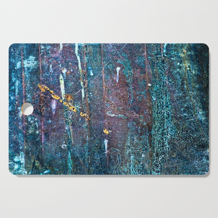 Abstract Cobalt Blue Rusty Metal Weathered Texture Cutting Board