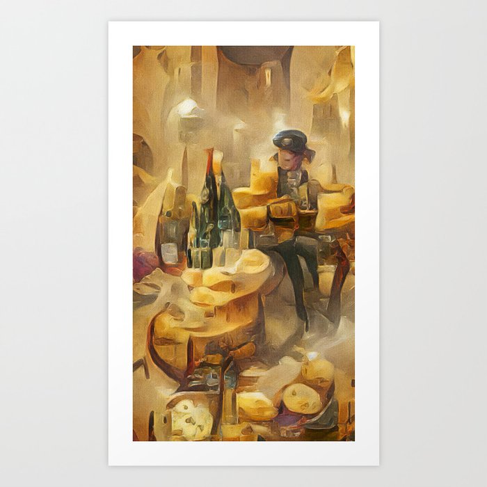 Wine and Cheese Art Print