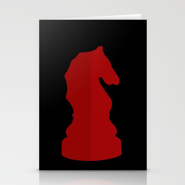 Red Chess Piece - Knight Stationery Cards