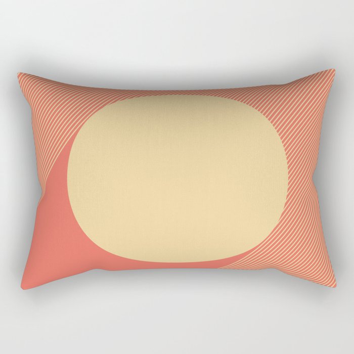 Cream Circle Rectangular Pillow