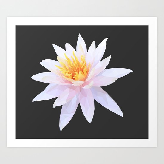 Geometric Lotus Flowers Art Print