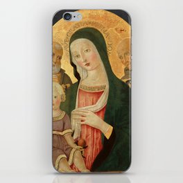 Madonna and Child with Saint Jerome and Saint Bernardino of Siena by Benvenuto di Giovanni iPhone Skin
