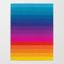  Classic 70s Vintage Style Retro Stripes - Funky Rainbow Poster