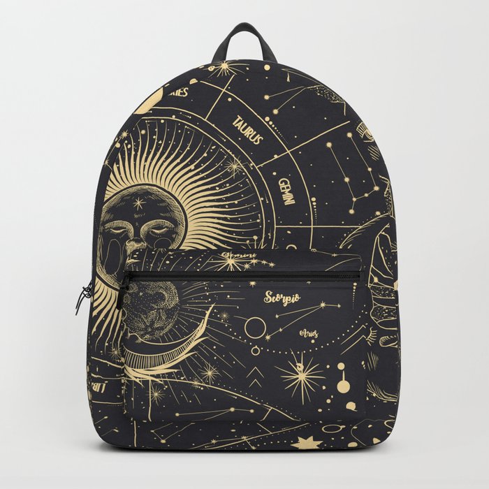 celestial map with stars moon and sun  Backpack