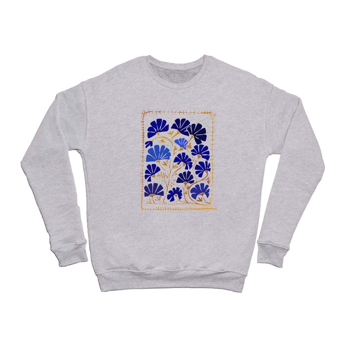 Klimts always blooming good mood bright blue Crewneck Sweatshirt