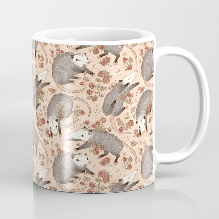 Opossum and Roses Coffee Mug