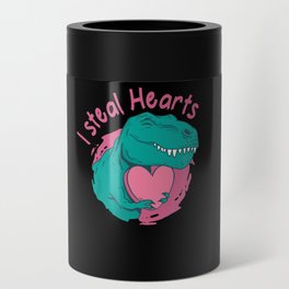 I Steal Hearts Trex Dino For Valentine's Day Can Cooler