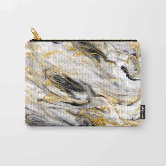 Black and Gold Marble Carry-All Pouch