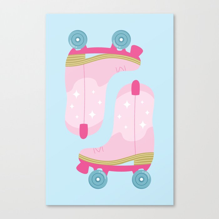 Cowboy Roller Skates Canvas Print