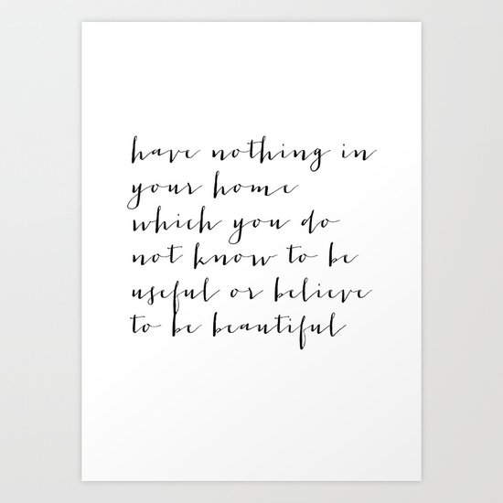 MINIMALIST HOME. Art Print