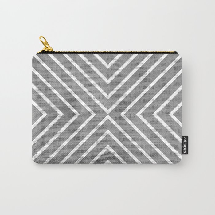 Stripes in Grey Carry-All Pouch