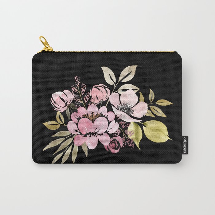 Watercolor Flowers Carry-All Pouch