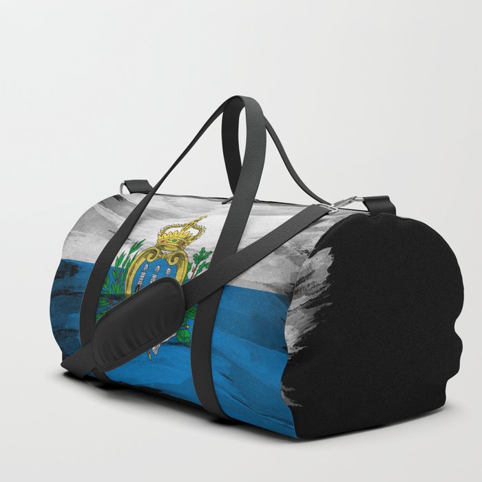 San Marino flag brush stroke, national flag Duffle Bag