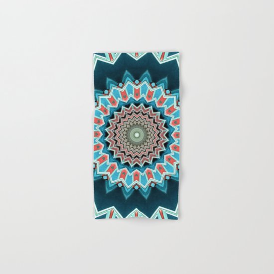 Blue And Turquoise Pattern Hand & Bath Towel