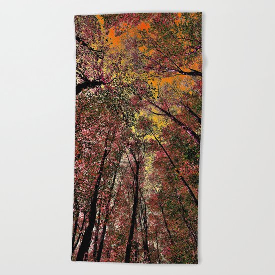 Colored forest Beach Towel