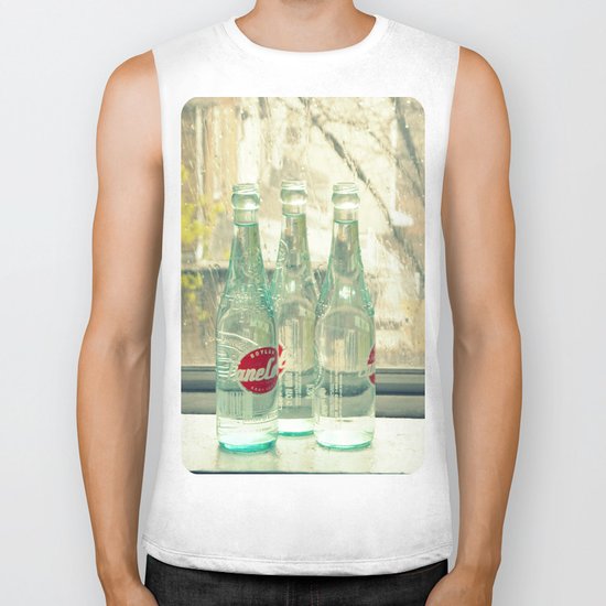 rainy day ~ vintage soda bottles Biker Tank