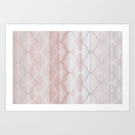 Pink Ombre Squares Art Print