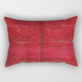 Brilliant Red Antique Moroccan Rug Print Rectangular Pillow