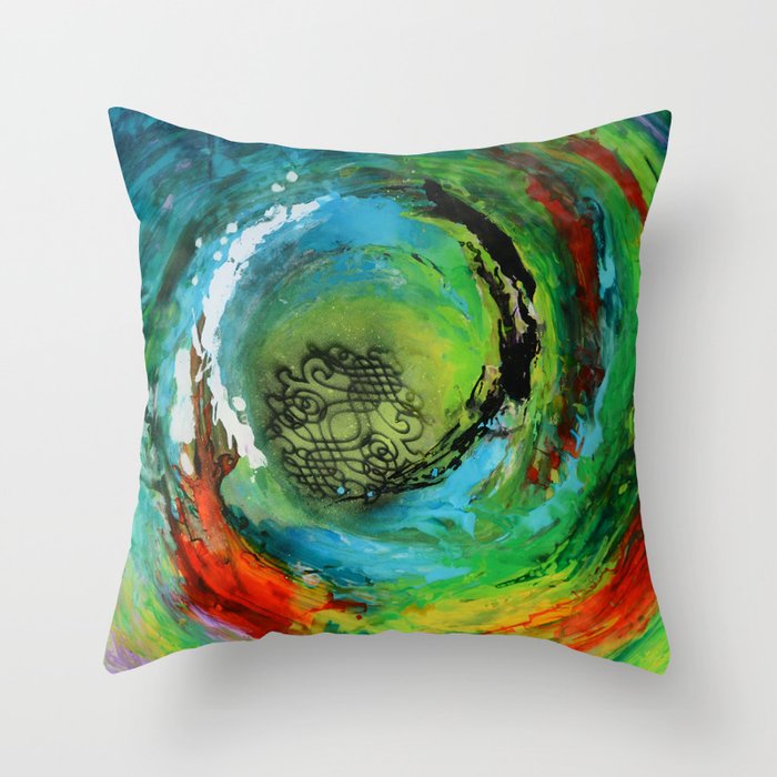 Maelstrom, captivating abstract painting Throw Pillow