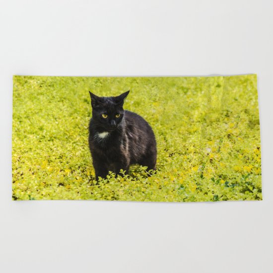 Black and Yellow Beach Towel