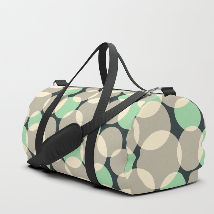 SOFT FOCUS RETRO ABSTRACT in GREEN AND GRAY ON BLACK Duffle Bag
