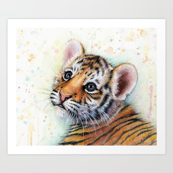 Tiger Cub Cute Baby Animals Art Print