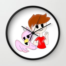 Flamingo still chill - MotherOfCats Wall Clock
