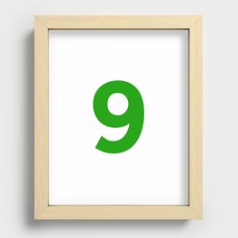 Number 9 (Green & White) Recessed Framed Print